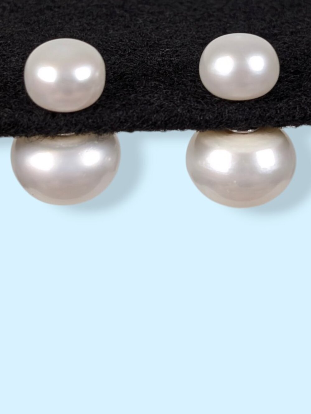 Sterling & Natural White Pearl Double Ended Earrings